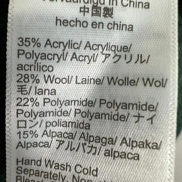 J. Crew Women's Green Oversized turtleneck sweater in textured yarn L/XL NWT - Picture 3 of 6